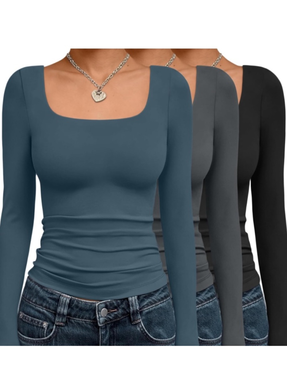 2/$10 | 3 Pack long sleeve stretch tops